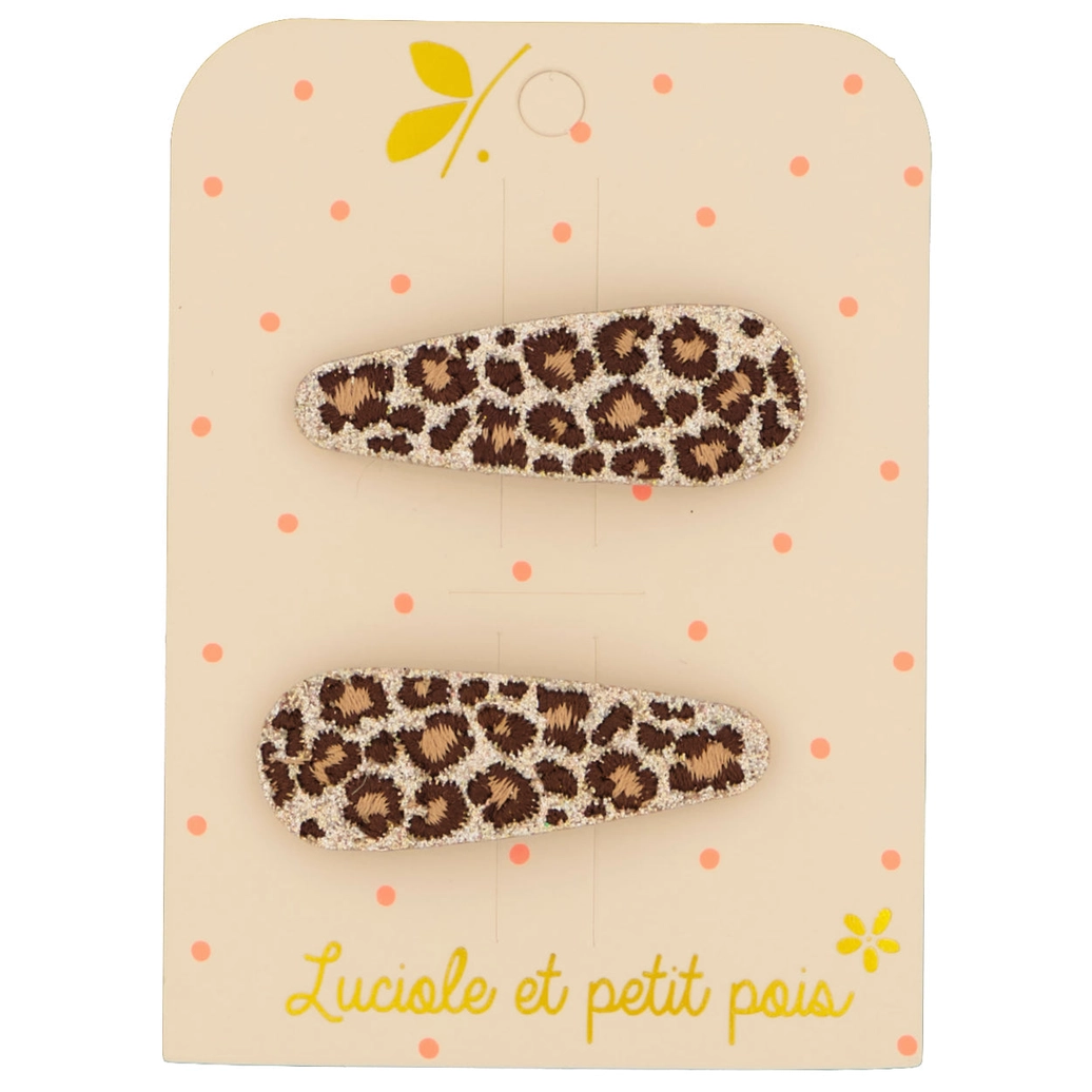 Barrettes Léopard (paire) - Luciole et petit pois