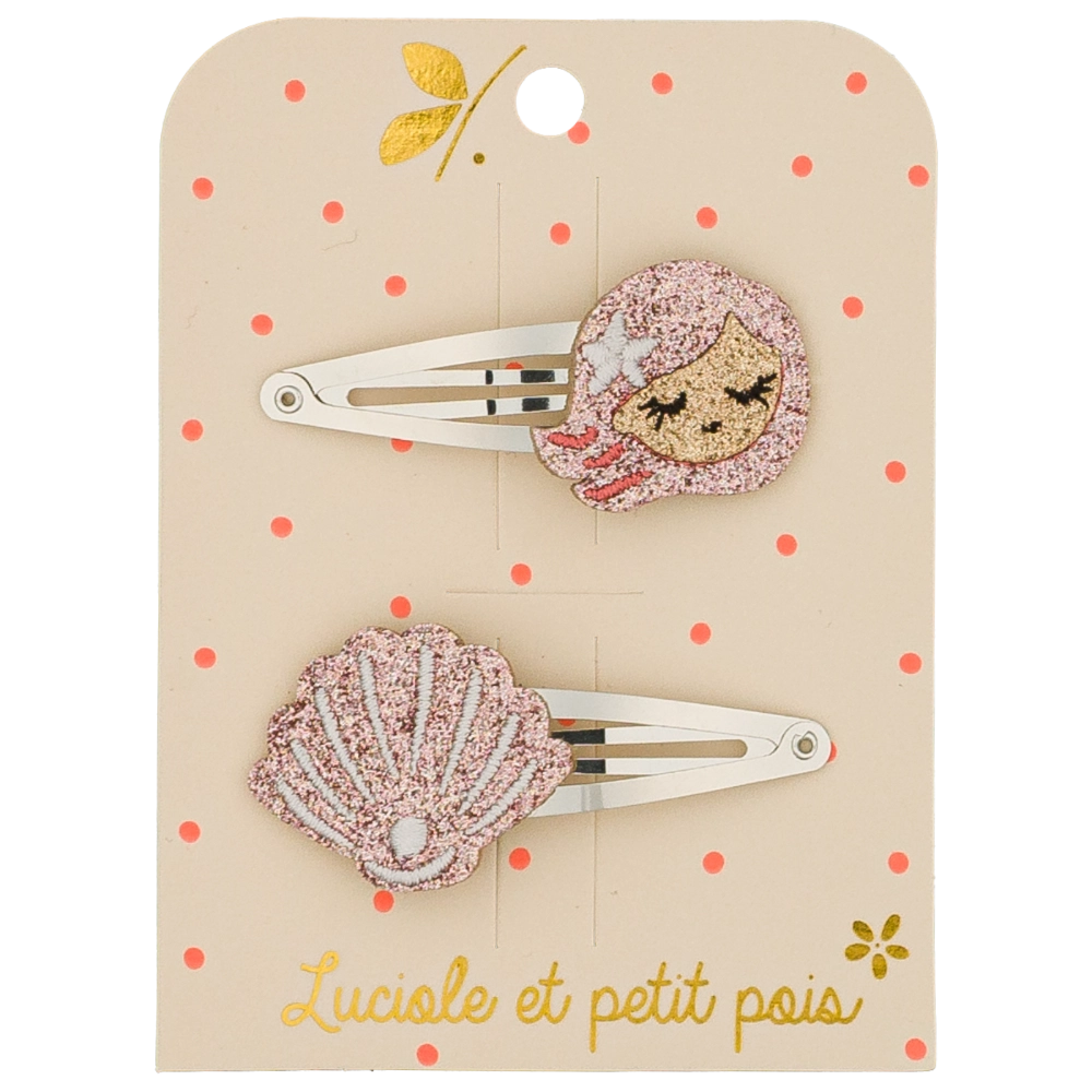 Barrettes Pearly la Sirène (paire) - Luciole et petit pois