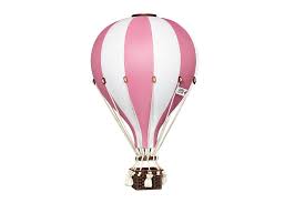 Montgolfière décorative Blanc et rose clair Taille S - Super Balloon