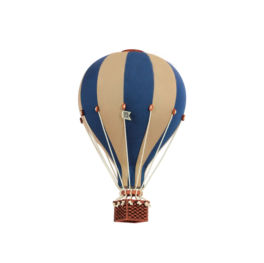 Montgolfière décorative Taille L Beige et Bleu Marine - Super Balloon