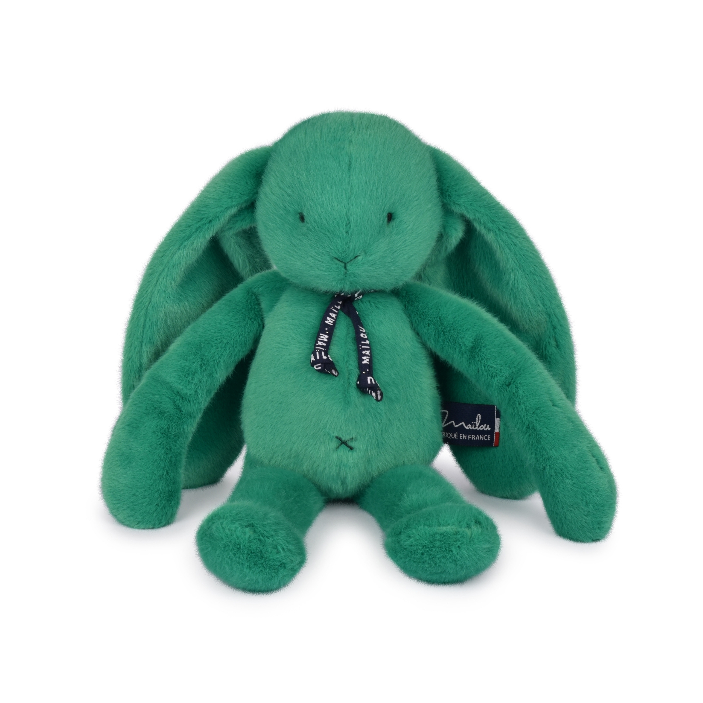 Peluche lapin Méloé 37 cm Vert prairie - Mailou Tradition