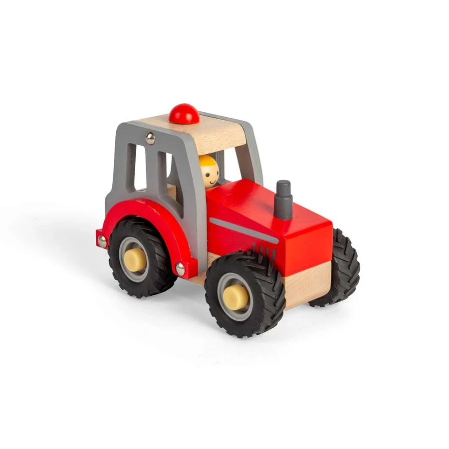 Tracteur Rouge en bois - Bigjigs