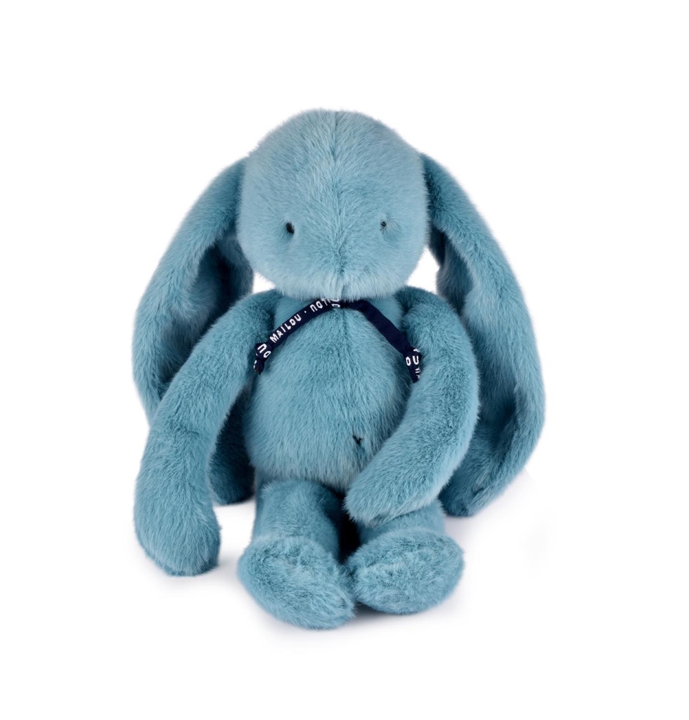Peluche lapin Méloé 37 cm bleu lagon - Mailou Tradition