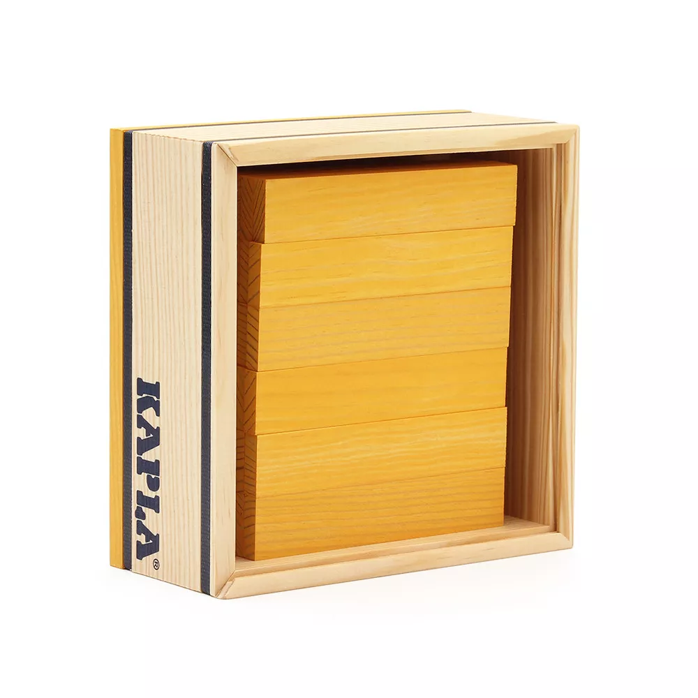 Planchettes en bois jaune - Carré 40 KAPLA