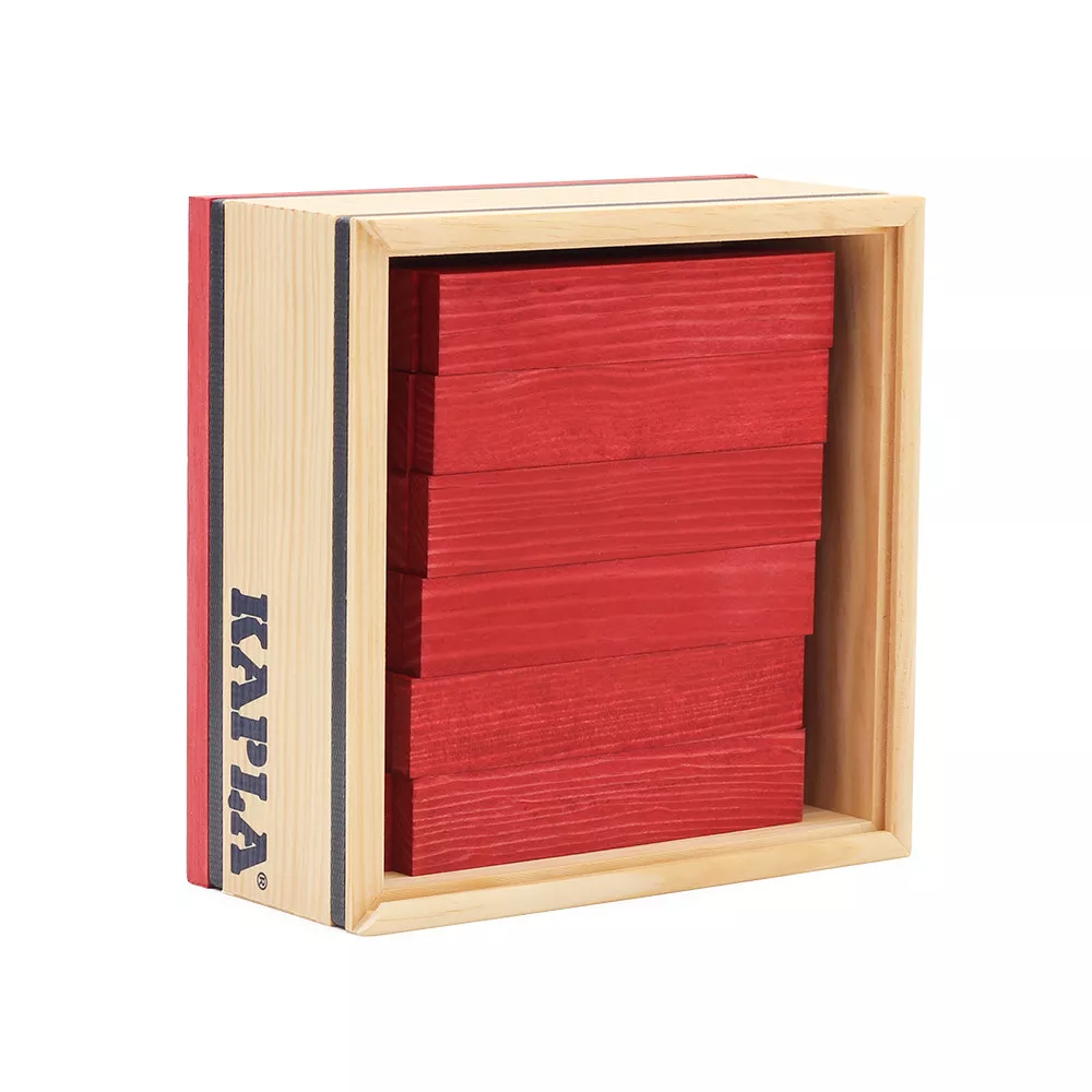 Planchettes en bois Rouge - Carré 40 KAPLA