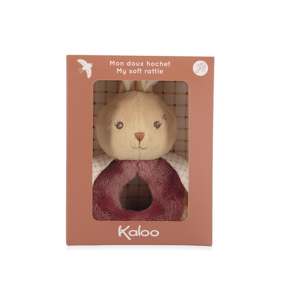 Mon doux hochet lapin bordeaux - Kaloo