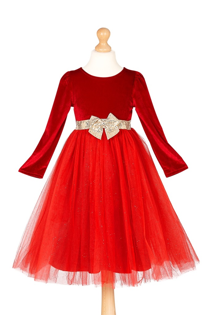 [101210] Robe rouge déguisement Amarilla 5-7 yrs, 110-122 cm - Souza