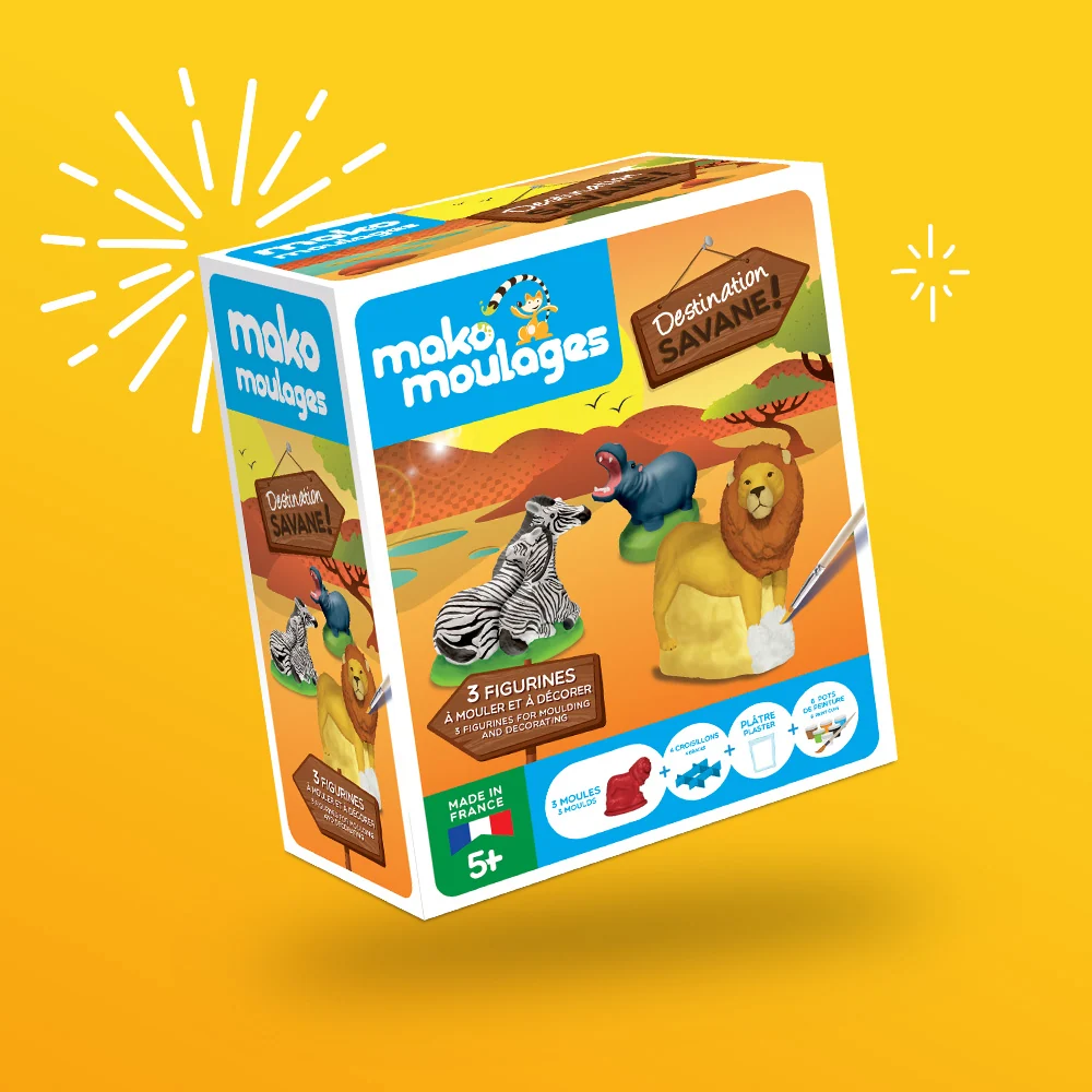 Moulages Destination savane (3 figurines) - Mako Moulage