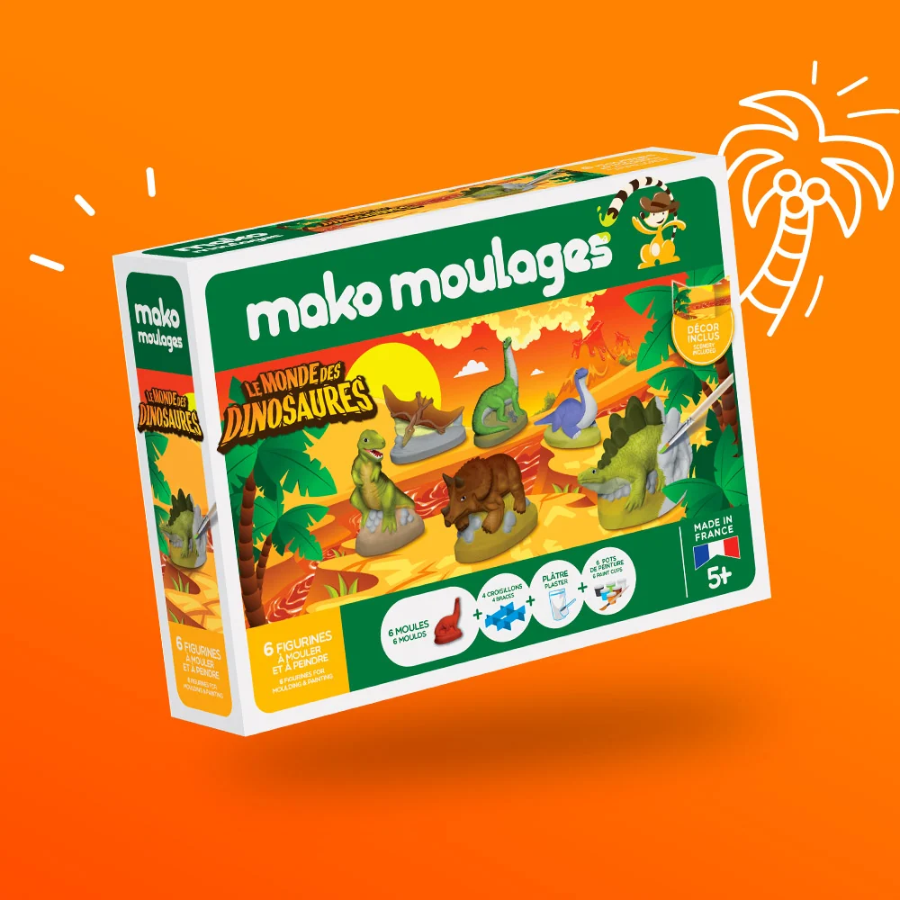 Moulages le monde des dinosaures (5 figurines) - Mako Moulage