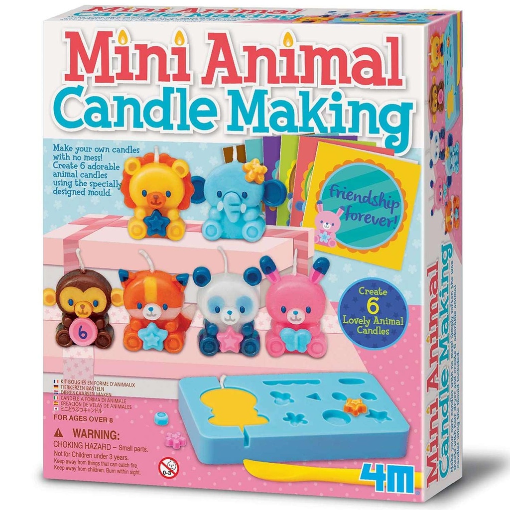 Kit de fabrication de bougies mini animaux - 4M